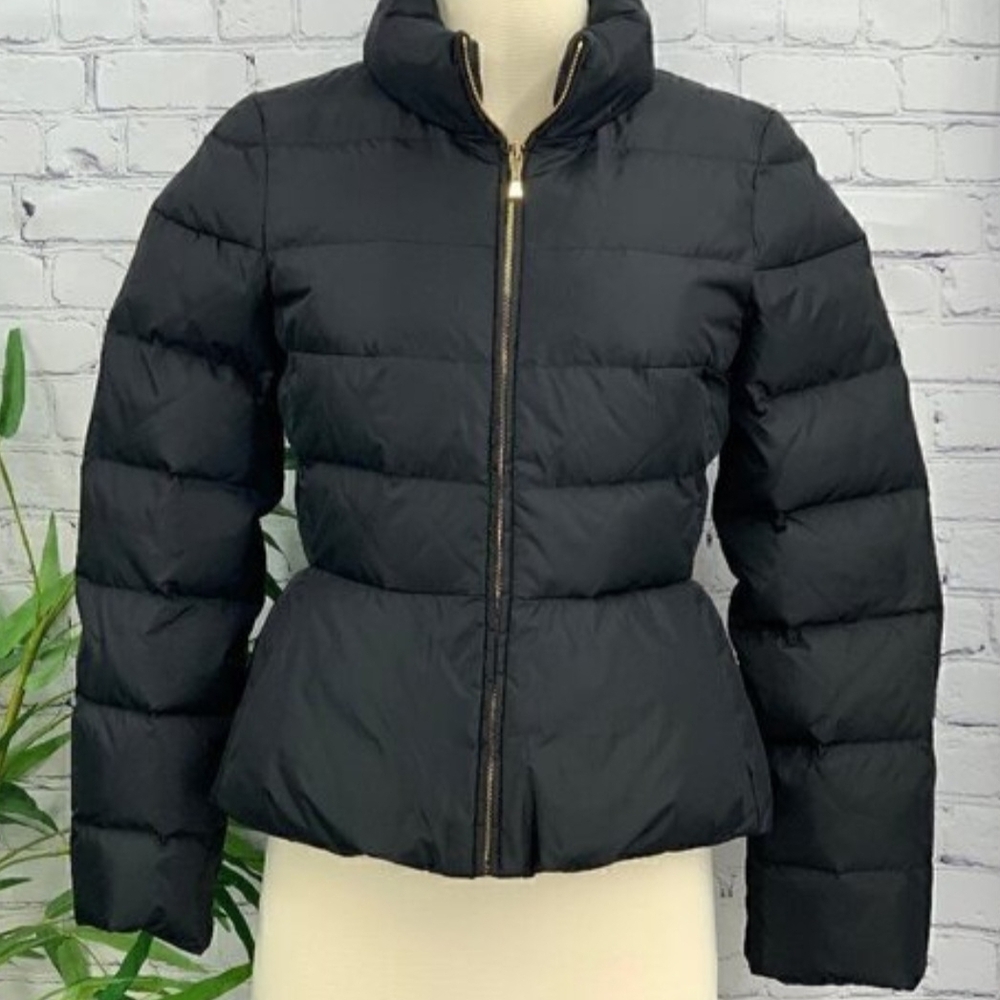 Kate Spade Elegant Black Puffer with Gold Accents